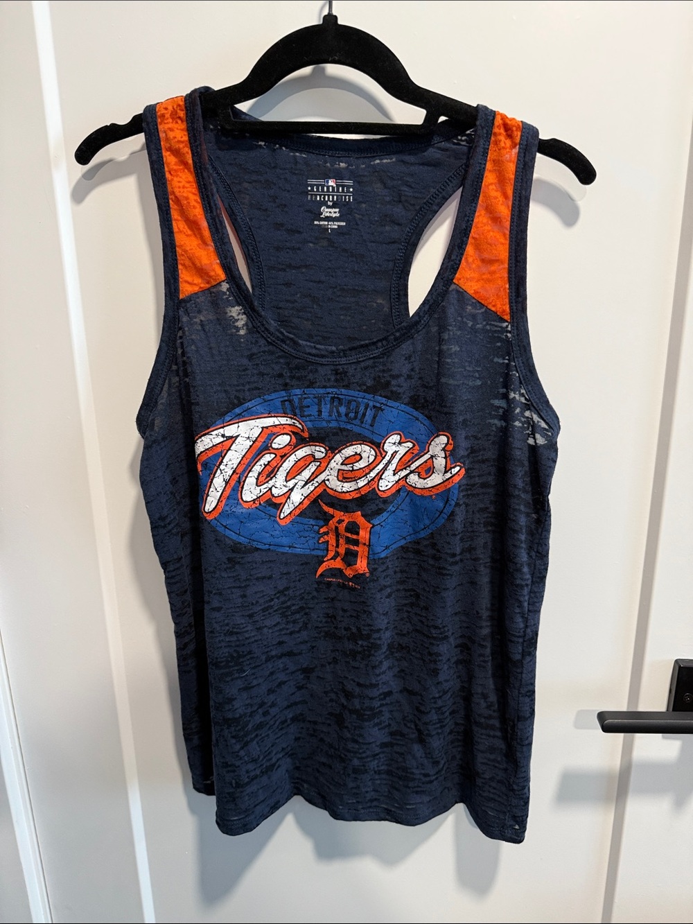 Detroit Tigers MLB Burnout Tank Large EUC